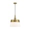 Designers Fountain Ava 60 Watt 1 Light Brushed Gold Pendant with White Fabric Shade D281M-16P-BG - alternate 1